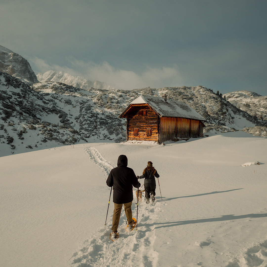 Schneeschuhwandern auf der Gjaid Alm